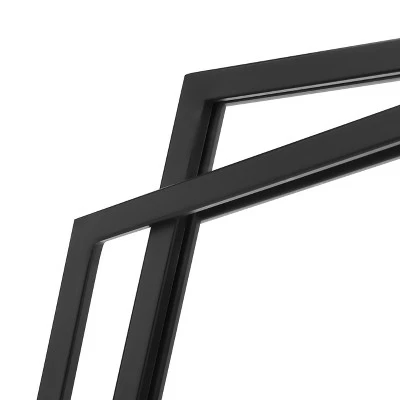 LuxenHome Black Metal Hexagon Frame Wall Accent Mirror For Bathroom & Vanity 5 LuxenHome Black Metal Hexagon Frame Wall Accent Mirror For Bathroom & Vanity - Image 3