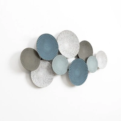 LuxenHome 47-Inch Large Metal Wall Decor Abstract Metal Wall Art Hanging Sculptures Multi-Color Ripple Plates Artwork Accent Decorations Multicolored 6 LuxenHome 47-Inch Large Metal Wall Decor Abstract Metal Wall Art Hanging Sculptures Multi-Color Ripple Plates Artwork Accent Decorations Multicolored - Image 4