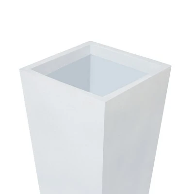 LuxenHome Square Tapered 18.5" H House Planters, Indoor & Outdoor White 11 LuxenHome Square Tapered 18.5" H House Planters, Indoor & Outdoor White - Image 9
