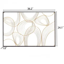 LuxenHome Gold And Black Metal Abstract Rectangular Wall Décor -Garden GUEST e721f16f 2c30 4453 ad66 193c99cbf11e