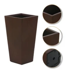 LuxenHome Square Tapered 24.2" Tall Planter Black 23 LuxenHome Square Tapered 24.2" Tall Planter Black -Garden GUEST e8ba11c8 8a26 46fc 80a6 132ffc357f37