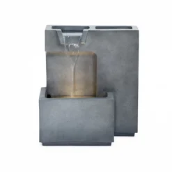 LuxenHome 20" Cascading Rectangle Water Fountain Outdoor With Planter And LED Lights, Resin Garden Garden Waterfall For Patio, Yard Gray 13 LuxenHome 20" Cascading Rectangle Water Fountain Outdoor With Planter And LED Lights, Resin Garden Garden Waterfall For Patio, Yard Gray -Garden GUEST e8fadb8f 60fc 461e a4d6 a7251e332e05