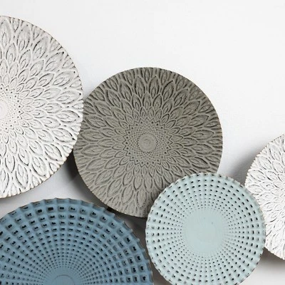 LuxenHome 47-Inch Large Metal Wall Decor Abstract Metal Wall Art Hanging Sculptures Multi-Color Ripple Plates Artwork Accent Decorations Multicolored 8 LuxenHome 47-Inch Large Metal Wall Decor Abstract Metal Wall Art Hanging Sculptures Multi-Color Ripple Plates Artwork Accent Decorations Multicolored - Image 6