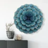 LuxenHome 23.5" Round Teal Blue Flower Metal Wall Decor Art -Garden GUEST ea350934 1911 4045 ba10 2514e50cdd02