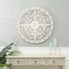 LuxenHome Distressed White Wood Flower Mandala 31.5" Round Wall Decor -Garden GUEST ea5aaf7c d650 4ffd b66f 1ea2d947764b