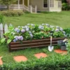 LuxenHome Brown Metal Rectangular 6x3ft Garden Bed