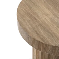 LuxenHome Wood Round Side Table, 17.7'' Dark Oak Fluted Accent End Table, Mid-Century Modern Small Coffee Table, Nightstand For Living Room Brown -Garden GUEST eadf3b23 f580 4d44 a567 017ade4d971d