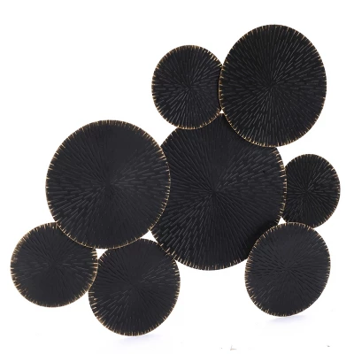 LuxenHome Abstract Black With Gold 43" Wide Metal Wall Art Decor Wall Art Home Decor Ornament Decoration 5 LuxenHome Abstract Black With Gold 43" Wide Metal Wall Art Decor Wall Art Home Decor Ornament Decoration - Image 3