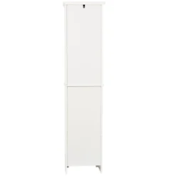 LuxenHome White MDF Wood 67-Inch Tall Tower Bathroom Linen Cabinet -Garden GUEST ecf38340 4968 4545 9836 e0999a142586