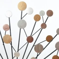 LuxenHome Silver, Black, And Gold Iron Metal Round Abstract Wall Decor -Garden GUEST ed07b5a0 c30f 467d 943b e65c14f3d7c1