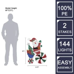 LuxenHome Santa On Peppermint Bike Lighted Holiday Decoration Multi-Color -Garden GUEST ed563a40 3fda 4e00 92cf 842299724694