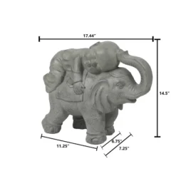 LuxenHome 14.5" Gray MgO Buddha Monk And Elephant Garden Statue 15 LuxenHome 14.5" Gray MgO Buddha Monk And Elephant Garden Statue -Garden GUEST ed9020f0 54ac 4a25 a1c9 9177970022f8