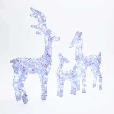 LuxenHome 3-Piece Multi-Color Snowflake Deer Family Outdoor Holiday Decoration With 340 Lights White, Multi 7 LuxenHome 3-Piece Multi-Color Snowflake Deer Family Outdoor Holiday Decoration With 340 Lights White, Multi - Image 6