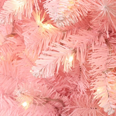 LuxenHome 6Ft Pink Pencil Artificial Tree With Warm White Lights And 8 Light Functions 11 LuxenHome 6Ft Pink Pencil Artificial Tree With Warm White Lights And 8 Light Functions - Image 9