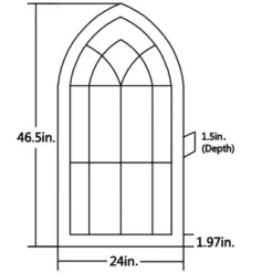 LuxenHome Rustic Wood And Black Metal Arched Window Wall Decor -Garden GUEST eef5f371 7509 4dfe adc4 696ccf96830a