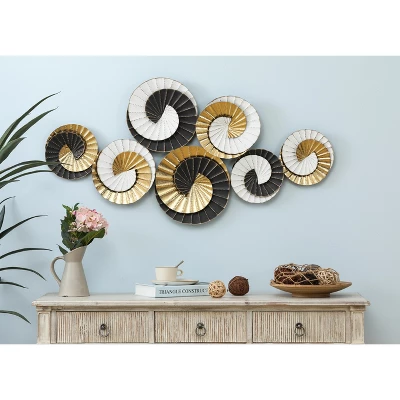 LuxenHome Multi-Color Metal Swirl Wall Decor Multicolored 3 LuxenHome Multi-Color Metal Swirl Wall Decor Multicolored