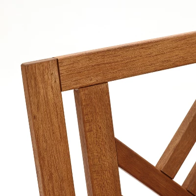 LuxenHome Carmel Solid Wood Outdoor Loveseat Park Bench 7 LuxenHome Carmel Solid Wood Outdoor Loveseat Park Bench - Image 5