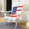 LuxenHome Adirondack USA Flag Patriotic Outdoor Wood Chair White 1 LuxenHome Adirondack USA Flag Patriotic Outdoor Wood Chair White -Garden GUEST f2807412 3424 4e39 b1bf 923076df1ed4