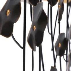 LuxenHome Black With Gold Flowers Abstract Metal Wall Art -Garden GUEST f3cd9c75 153f 4cb5 9523 98e9f69f101b