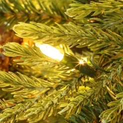 LuxenHome 4.5Ft Pre-Lit Artificial Pine Christmas Tree With Pinecones And Black Urn Planter Pot Green -Garden GUEST f497f3e9 6001 4517 9d93 f3e38c7aaa9f