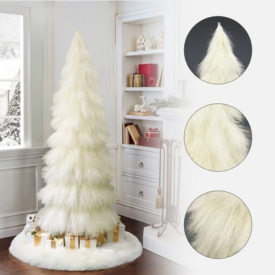 LuxenHome 6Ft Holiday Artificial Pampas Grass Tree In Natural Ivory Beige 3 LuxenHome 6Ft Holiday Artificial Pampas Grass Tree In Natural Ivory Beige