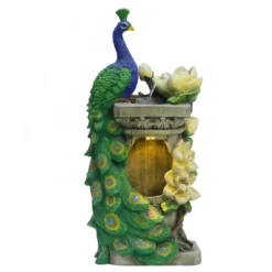 LuxenHome Resin Blue And Green Peacock Outdoor Fountain Garden Fountain With LED Light 26 LuxenHome Resin Blue And Green Peacock Outdoor Fountain Garden Fountain With LED Light -Garden GUEST f692224c a7a9 4293 9e4c 220bcb7d2161