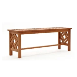 LuxenHome Carmel Solid Wood Outdoor Backless Dining Bench -Garden GUEST f6b240eb ae41 45b9 bf2e a2fb63c35e1c