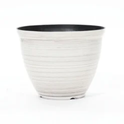LuxenHome Ivory White Bell Round Recyled Plastic Planter Off-White 15 LuxenHome Ivory White Bell Round Recyled Plastic Planter Off-White -Garden GUEST f6fb9905 1bf4 437e aa80 f795293a5567