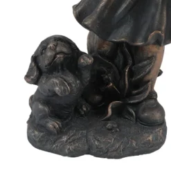LuxenHome 23.31" Bronze MgO Girl Holding Basket Of Kittens With Puppy Garden Statue 19 LuxenHome 23.31" Bronze MgO Girl Holding Basket Of Kittens With Puppy Garden Statue -Garden GUEST f842b5b5 24bd 42d1 9893 5d9c50285fd5