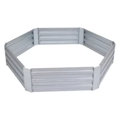 LuxenHome Galvanized Steel Hexagon Raised Garden Bed Planter Silver -Garden GUEST f8989f60 eda3 4991 9aef 57c969d05051