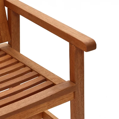 LuxenHome Carmel Solid Wood Outdoor Loveseat Park Bench 8 LuxenHome Carmel Solid Wood Outdoor Loveseat Park Bench - Image 6