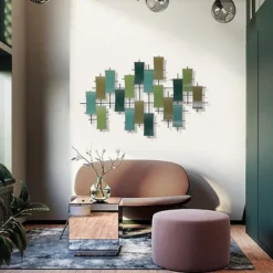 LuxenHome Multi-Color Metal Abstract Geometric Wall Decor 12 LuxenHome Multi-Color Metal Abstract Geometric Wall Decor -Garden GUEST f9a59698 c475 4980 a28c cc05dce7a710