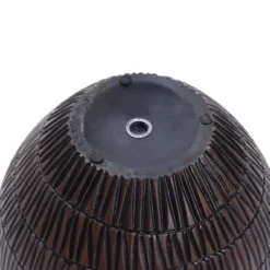 LuxenHome Brown With Black V-Pattern Polyresin 12-Inch Round Planter 15 LuxenHome Brown With Black V-Pattern Polyresin 12-Inch Round Planter -Garden GUEST f9ff6dcd 437b 487d ac57 c88cf395d5f7