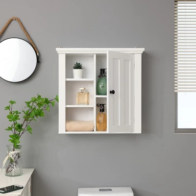 LuxenHome White MDF Wood Bathroom Wall Storage Cabinet 11 LuxenHome White MDF Wood Bathroom Wall Storage Cabinet - Image 9