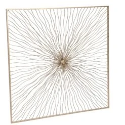 LuxenHome Gold Abstract Flower Square Metal Wall Art -Garden GUEST fa885a8d a6ce 4ef1 adbb f646c5bf95ea