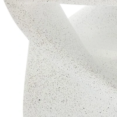 LuxenHome Speckled White MgO Square Twisted Side Table 10 LuxenHome Speckled White MgO Square Twisted Side Table - Image 8