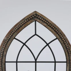 LuxenHome Rustic Wood And Black Metal Arched Window Wall Decor -Garden GUEST fad98aaf d9e6 4cb2 80d8 d50a3972f1a7