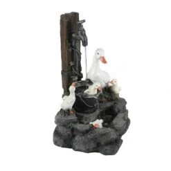 LuxenHome Resin Farmhouse Duck Family Outdoor Patio Fountain Water Fountain -Garden GUEST fb0391e4 207d 44fb a664 6bbcfb98e99d