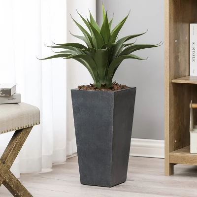 LuxenHome Square Tapered 18.5" H House Planters, Indoor & Outdoor Black 9 LuxenHome Square Tapered 18.5" H House Planters, Indoor & Outdoor Black - Image 7