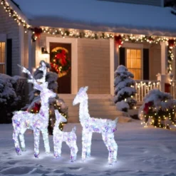 LuxenHome 3-Piece Multi-Color Snowflake Deer Family Outdoor Holiday Decoration With 340 Lights White, Multi 13 LuxenHome 3-Piece Multi-Color Snowflake Deer Family Outdoor Holiday Decoration With 340 Lights White, Multi -Garden GUEST fd62fc72 2839 40e6 925e ab0cae435248