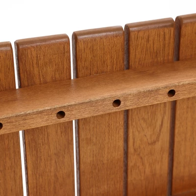 LuxenHome Natural Solid Wood 6-Person 59-Inch Long Rectangle Outdoor Dining Table Brown 9 LuxenHome Natural Solid Wood 6-Person 59-Inch Long Rectangle Outdoor Dining Table Brown - Image 7