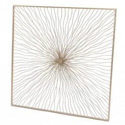 LuxenHome Gold Abstract Flower Square Metal Wall Art -Garden GUEST fe6a6b36 4583 4436 9e53 d61395b3d532