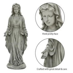 LuxenHome 30.5" H Virgin Mary Indoor Outdoor Statue Garden Statues, Gray Or Ivory 25 LuxenHome 30.5" H Virgin Mary Indoor Outdoor Statue Garden Statues, Gray Or Ivory -Garden GUEST fe78c16b e3c2 4f3c 9505 1de832c30a47