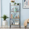 LuxenHome 4-Shelf 58.3" X 23.62" W Wood And Metal Ladder Bookcase. 1 LuxenHome 4-Shelf 58.3" X 23.62" W Wood And Metal Ladder Bookcase. -Garden GUEST feb75b6f 88d0 4cb9 b5f1 77a0a4e3b02a