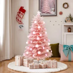 LuxenHome 5Ft Pink Cherry Blossom Christmas Tree With Fiber Optic Lights & Snowman Star Topper 18 LuxenHome 5Ft Pink Cherry Blossom Christmas Tree With Fiber Optic Lights & Snowman Star Topper -Garden GUEST ffbb356f 8c95 40bc aefa c988015ae7a2
